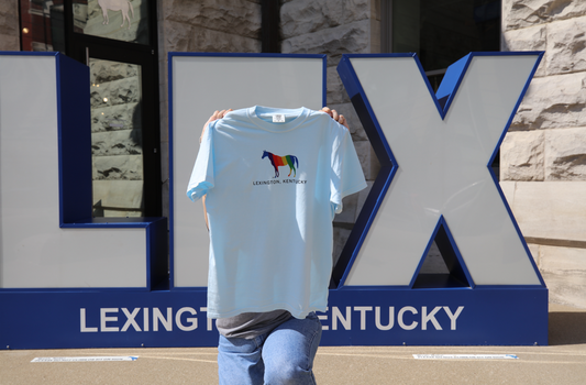 Rainbow Horse Blue Shirt