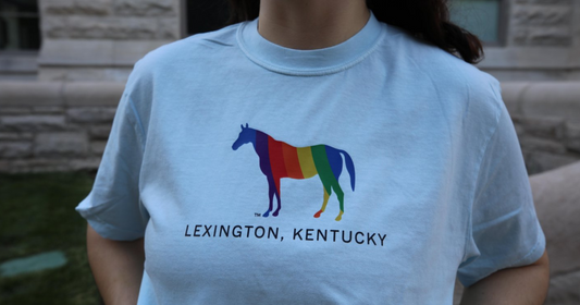 Rainbow Horse Blue Shirt